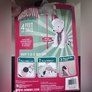 Gemmy Airblown Inflatable Santa 4 Ft Polar Bear 2006